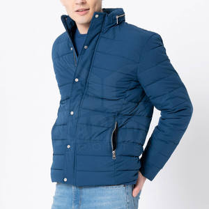 Veste matelassée en polyester à col montant pour la saison d'hiver teinte unie Meilleur prix Vente en ligne - Product Image 2