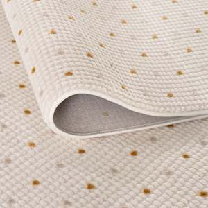 Modern Handmade <b>Large</b> Rectangular <b>Cream</b>-Gold Abstract Dots <b>Rug</b> for Living Room Bedroom Gift - Product Image 3