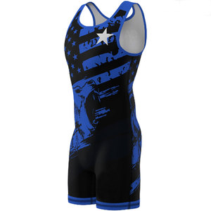 Singulet de lutte par sublimation de haute qualité Conception personnalisée Singulet de lutte pour jeunes Uniforme d'athlétisme de couleur contrastée - Product Image 5