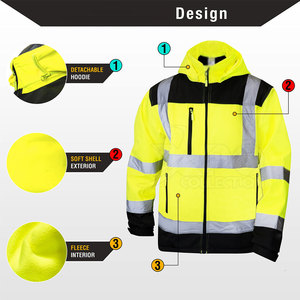 Sudadera con capucha de alta visibilidad reflectante, ropa de trabajo de varios tamaños de seguridad, gran oferta personalizada - Product Image 3