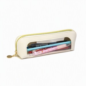 <b>Makeup</b> <b>Brush</b> <b>Case</b> Transparent Window PU Leather Cosmetic <b>Brush</b> Roll Bag Large Capacity Zipper Pencil <b>Case</b> - Product Image 1