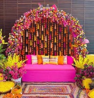 Guirlandes de pompons en laine style bohème vintage de 12 pouces pour décorations de plafond de mariage indien, décorations de fête Haldi Mehndi Sangeet