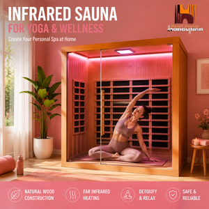 Sauna de Infrarrojos Lejanos de Madera de Hemlock, Directo de Fábrica Líder, para Gimnasio en Casa, Yoga y Fitness, Gran Espacio, Bajo EMF, Disponible en Almacén de EE. UU. - Product Image 1