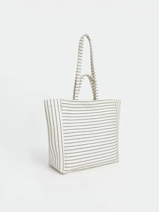 OEM ODM Private Label Custom Logo Women's Black Striped Canvas <b>Beach</b> Tote <b>Bag</b> <b>Large</b> Capacity Shopping Travel Shoulder <b>Bag</b> - Product Image 1