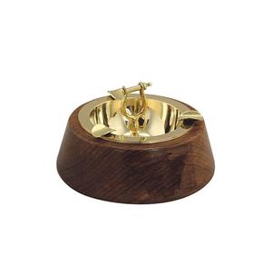 Cendrier nautique vintage en bois et en laiton avec incrustation en laiton idéal pour les amoureux de la marine et les styles de décoration d'inspiration nautique - Product Image 1