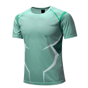 คุณภาพสูงการพิมพ์ชาย GYM TShirt ผู้ชายกีฬาน้ําหนักเบาระบายอากาศสวมใส่เสื้อยืด - Product Image 4