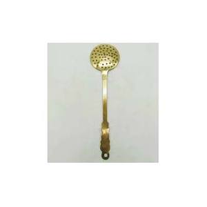 High Quality Brass <b>Gold</b> Plated Salad Server with Modern Design New Luxury Mesh Skimmer Set - Product Image 1
