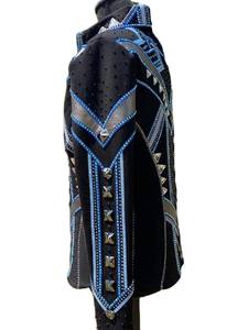 Veste de spectacle Western Custom Rodeo Queen Base noire avec bleu - Product Image 3