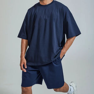 ชุดวอร์ม2ชิ้นพร้อมพิมพ์ลายแขนสั้นกางเกงกีฬาลำลองของผู้ชายชุดเสื้อผ้าแบรนด์ระบายอากาศชุดสั้น - Product Image 1