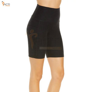 Shorts de yoga pour femmes en coton et polyester Logo personnalisé Shorts de yoga pour l'été pour femmes Shorts à taille élastique - Product Image 4