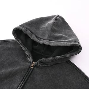 Custom Vintage Sun Faded Heavyweight 100% algodón invierno pulóver sudaderas con capucha desgastado lavado ácido bordado para hombres y mujeres - Product Image 2