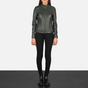 Solid Color <b>Lightweight</b> Pure Leather Bomber <b>Jackets</b> For <b>Women</b> Latest Design Female Casual Outwear Leather <b>Jackets</b> - Product Image 2