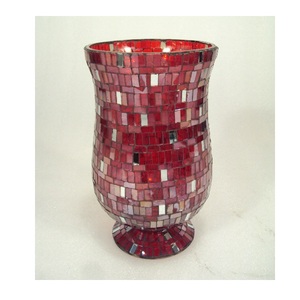 <b>Red</b> Color Mosaic Glass Hurricanes <b>Candle</b> Holder for Home Decorative Party Christmas Table Decor - Product Image 1