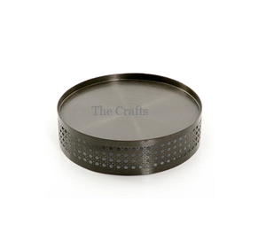 Plato para Servir Aperitivos de Metal Plateado, Color Plata, Calidad Superior, Forma Redonda, para Uso en la Cocina - Product Image 4