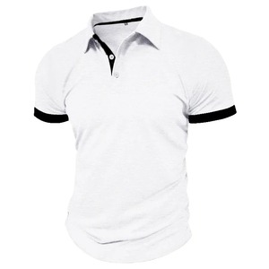 เสื้อโปโลแขนสั้นลำลองสำหรับผู้ชาย, เสื้อยืดสีทึบทรงโอเวอร์ไซส์ระบายอากาศได้แนวสตรีทสำหรับกิจกรรมกีฬาดีไซน์พิมพ์ลาย - Product Image 2