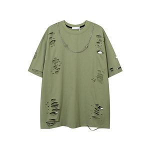 Camiseta de Hombre Vintage, Tejida, 100% Algodón, Estilo Casual Urbano, Desgastada, de Manga Corta, Ecológica, a Bajo Precio - Product Image 3