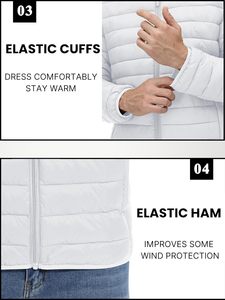 Chaquetas Acolchadas Blancas Estilo Bomber, Ligeras y Cálidas, con Logotipo Personalizado, Chaquetas de Nailon Rellenas de Plumón, Envío DDP - Product Image 4