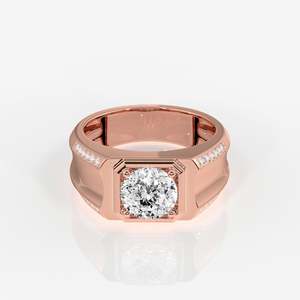 Anillo de Oro Amarillo de 9K para Hombre con Diamante Cultivado en Laboratorio con Corte Portugués - Product Image 6