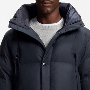 Solid Color Design Men <b>Puffer</b> <b>Jacket</b> With Button Closure And Zip / Full Sleeves With Custom Logo With <b>Hood</b> And Front Pocket 2026 - Product Image 2