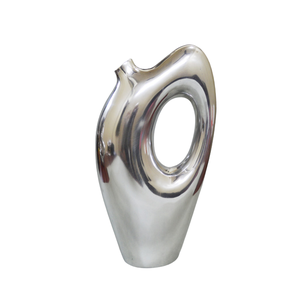 Jarrón de metal con forma ovalada de Gingko para decoración, jarrón de flores de lujo, chapado en oro, nueva colección - Product Image 6