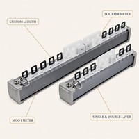 Rail de rideau coulissant silencieux en alliage d'aluminium extra épais, style moderne et minimaliste, double ou simple couche, avec crochets pour rideaux