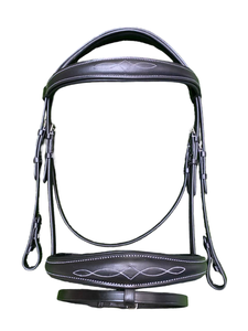 Bride de cheval en PVC de qualité supérieure Bandeaux rembourrés surélevés Noseband Fancy Stitched Snaffle pour équipement de cheval de sport équestre - Product Image 6