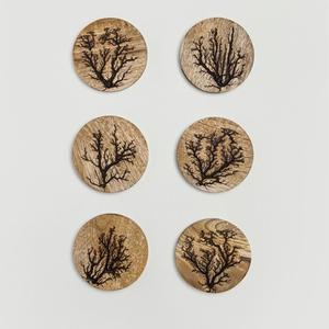 Mejor oferta Juego de posavasos hechos a mano de bambú y nogal con esmalte Impreso Utensilios de cocina Posavasos para uso en la Mesa - Product Image 3