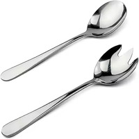 Serveur à salade vintage de qualité en acier inoxydable, outils à salade avec poignées en marbre, passe au lave-vaisselle, parfait pour les événements spéciaux, hôtels et complexes hôteliers