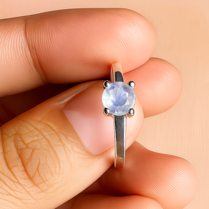 Anillo de Compromiso y Boda de Plata de Ley 925 con Baño de Rodio y Piedra Lunar, Inspirado en los Cumpleaños de Junio, Moderno, para Uso Diario, Certificado, para Fiestas - Product Image 2