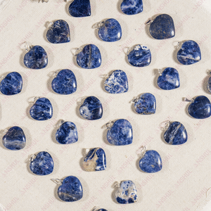 Wholesale Selling Blue Color Sodalite Heart Shape Pendants Premium Quality Fashionable Jewelry Unisex Gemstone Everyday Wear - Product Image 5