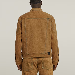 เสื้อแจ็กเก็ตยีนส์ผ้าแคนวาสแบบลำลองคอตั้งมีกระดุมหลายกระเป๋าสำหรับผู้ชายดีไซน์ตามสั่ง - Product Image 2