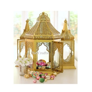 Farol Decorativo de Metal Color Dorado, Tamaño y Forma Personalizados, Farol Colgante para Decoración del Hogar, Hoteles y Eventos - Product Image 2