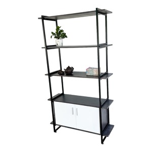 Bibliothèque de salon KS68165 avec cadre en bois et en fer, type autoportant, tiroirs de rangement, en plastique, convient pour l'espace de bureau - Product Image 2