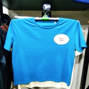 T-shirt uni en coton de qualité supérieure avec impression de logo personnalisé de qualité supérieure, t-shirt surdimensionné bon marché pour hommes, col rond durable, nouvel arrivage - Product Image 5