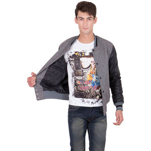 Wholesale OEM Custom Winter 100% Wool Varsity <b>Jacket</b> for <b>Men</b> High Street Style with Stand Collar Long Length <b>Thin</b> Thickness - Product Image 3