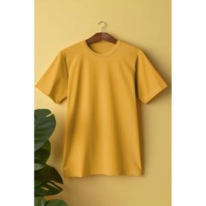Demi manches jaune t-shirt filles et garçons portent des T-shirts personnalisés prix raisonnable 100% sur mesure coton O cou t-shirts décontractés - Product Image 1