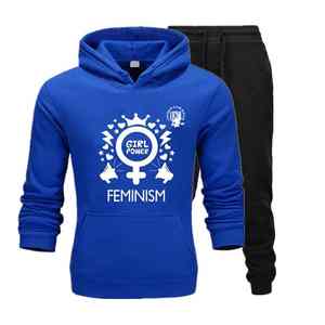 UNIQUE <b>GYM</b> WEAR Custom Logo Women's 2-Piece Winter Streetwear Track Suit Fashionable Printed <b>Long</b> <b>Sleeve</b> Jogger Color Block - Product Image 1