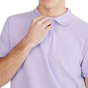 Polos décontractés à demi-manches de couleur unie vierge pour hommes conception de logo personnalisé Polos confortables 100% coton - Product Image 3