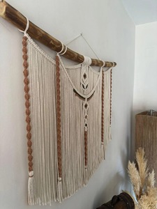 Decoración de Pared de Macramé Blanco de Estilo Tradicional, Ideal para Restaurantes, Cafeterías, Hogares y Decoración de Interiores Elegante, Procedente de la India - Product Image 2