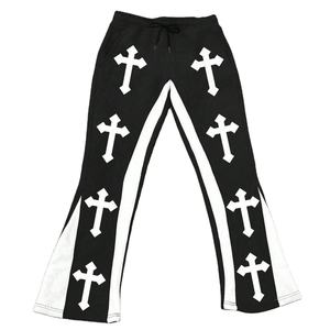 Pantalons de survêtement évasés en coton lourd pour hommes, personnalisés OEM, impression sérigraphique, pantalons de survêtement droits de haute qualité pour hommes - Product Image 1