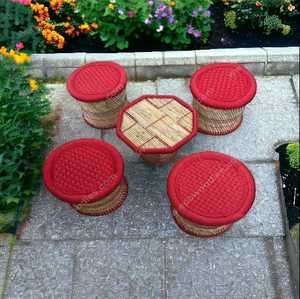 โต๊ะนั่งไม้ไผ่ทรงกลมแบบออตโตมันเป็นมิตรกับสิ่งแวดล้อมทำด้วยมือราคาดีที่สุดสำหรับห้องนั่งเล่นและคาเฟ่ร้านอาหารเฟอร์นิเจอร์ - Product Image 6