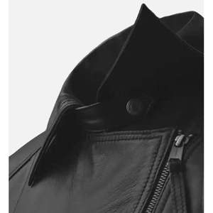 Veste en cuir matelassée pour femme - Noir et blanc, peau de mouton et simili cuir, printemps automne, 5XL - Product Image 3