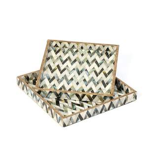 Plateaux carrés en bois de conception classique assiettes à dîner d'hôtel solides et plateaux de service de thé pour plateau en bois de salon - Product Image 3