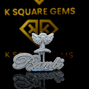 Pendentif Hip Hop nom personnalisé, lettre porte-bonheur personnalisée, pendentif numéro Hip Hop pour hommes, pendentif Moissanite, bijoux Ice Out Hip Hop - Product Image 1