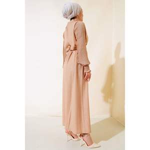 Robe en lin à manches plissées Latte - Product Image 1