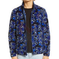 Veste polaire Sherpa bleue épaisse d'hiver pour hommes, bonne qualité, design personnalisé avec col montant, tissu en toile, couleurs personnalisées disponibles