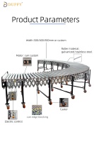 Système de convoyeur télescopique portable et flexible, hauteur réglable, solution mobile de tri de marchandises en entrepôt avec rouleaux extensibles