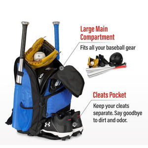 Bolsa de béisbol-Mochila para béisbol, softbol, Tball-Bolsa de murciélago para adultos y jóvenes Azul - Product Image 2