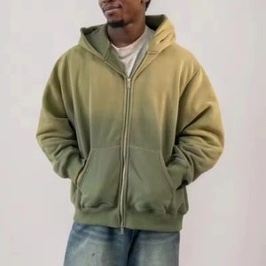 Sudadera con capucha con cremallera para hombre con lavado ácido de tela de rizo francés pesado con logotipo personalizado sudaderas con cremallera Unisex Vintage de fabricante personalizado - Product Image 1