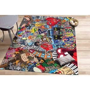 Tapis en laine imprimé patchwork coloré, respectueux de l'environnement, avec support en latex, lavable en machine, décoration de salle à manger, tapis gobelin - Product Image 2